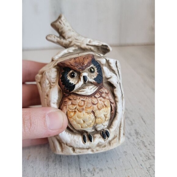 Owl bell scenic bird tree ornament Xmas woods hollow - Picture 3 of 8